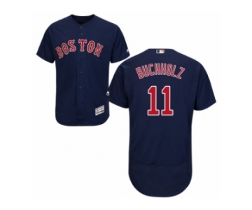 Men's Majestic Boston Red Sox #11 Clay Buchholz Navy Blue Flexbase Authentic Collection MLB Jersey