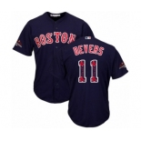 Men's Majestic Boston Red Sox #11 Rafael Devers Authentic Navy Blue Team Logo Fashion Cool Base 2018 World Series Champions MLB Jersey