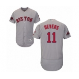 Men's Majestic Boston Red Sox #11 Rafael Devers Grey Road Flex Base Authentic Collection 2018 World Series Champions MLB Jersey