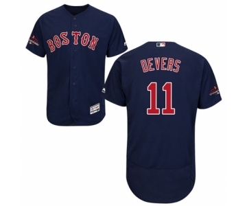 Men's Majestic Boston Red Sox #11 Rafael Devers Navy Blue Alternate Flex Base Authentic Collection 2018 World Series Champions MLB Jersey