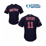 Men's Majestic Boston Red Sox #11 Rafael Devers Replica Navy Blue Alternate Road Cool Base 2018 World Series Champions MLB Jersey