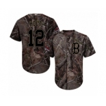 Men's Majestic Boston Red Sox #12 Brock Holt Authentic Camo Realtree Collection Flex Base 2018 World Series Champions MLB Jersey