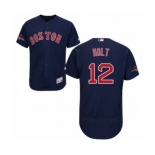 Men's Majestic Boston Red Sox #12 Brock Holt Navy Blue Alternate Flex Base Authentic Collection 2018 World Series Champions MLB Jersey