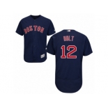 Men's Majestic Boston Red Sox #12 Brock Holt Navy Blue Flexbase Authentic Collection MLB Jersey