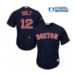 Men's Majestic Boston Red Sox #12 Brock Holt Replica Navy Blue Alternate Road Cool Base 2018 World Series Champions MLB Jersey