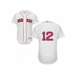 Men's Majestic Boston Red Sox #12 Brock Holt White Flexbase Authentic Collection MLB Jersey