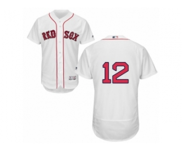 Men's Majestic Boston Red Sox #12 Brock Holt White Flexbase Authentic Collection MLB Jersey