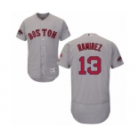 Men's Majestic Boston Red Sox #13 Hanley Ramirez Grey Road Flex Base Authentic Collection 2018 World Series Champions MLB Jersey