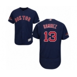 Men's Majestic Boston Red Sox #13 Hanley Ramirez Navy Blue Alternate Flex Base Authentic Collection 2018 World Series Champions MLB Jersey