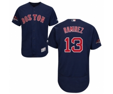 Men's Majestic Boston Red Sox #13 Hanley Ramirez Navy Blue Alternate Flex Base Authentic Collection 2018 World Series Champions MLB Jersey