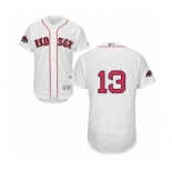 Men's Majestic Boston Red Sox #13 Hanley Ramirez White Home Flex Base Authentic Collection 2018 World Series Champions MLB Jersey