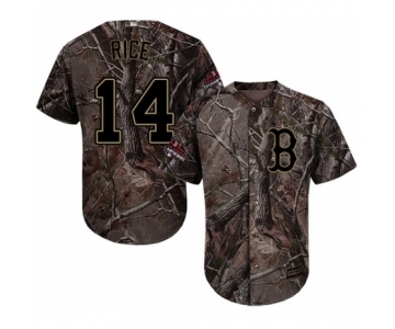 Men's Majestic Boston Red Sox #14 Jim Rice Authentic Camo Realtree Collection Flex Base 2018 World Series Champions MLB Jersey