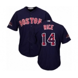 Men's Majestic Boston Red Sox #14 Jim Rice Authentic Navy Blue Team Logo Fashion Cool Base 2018 World Series Champions MLB Jersey