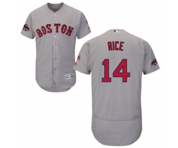 Men's Majestic Boston Red Sox #14 Jim Rice Grey Road Flex Base Authentic Collection 2018 World Series Champions MLB Jersey