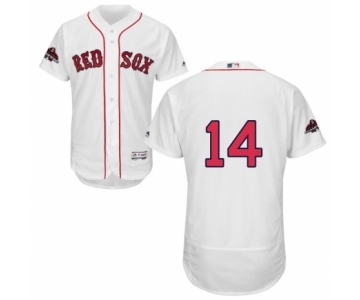 Men's Majestic Boston Red Sox #14 Jim Rice White Home Flex Base Authentic Collection 2018 World Series Champions MLB Jersey