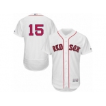 Men's Majestic Boston Red Sox #15 Dustin Pedroia White Flexbase Authentic Collection MLB Jersey