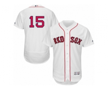 Men's Majestic Boston Red Sox #15 Dustin Pedroia White Flexbase Authentic Collection MLB Jersey