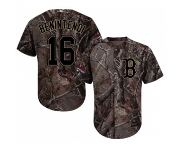 Men's Majestic Boston Red Sox #16 Andrew Benintendi Authentic Camo Realtree Collection Flex Base 2018 World Series Champions MLB Jersey