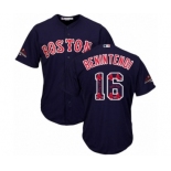 Men's Majestic Boston Red Sox #16 Andrew Benintendi Authentic Navy Blue Team Logo Fashion Cool Base 2018 World Series Champions MLB Jersey