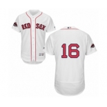 Men's Majestic Boston Red Sox #16 Andrew Benintendi White Home Flex Base Authentic Collection 2018 World Series Champions MLB Jersey