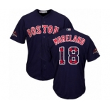 Men's Majestic Boston Red Sox #18 Mitch Moreland Authentic Navy Blue Team Logo Fashion Cool Base 2018 World Series Champions MLB Jersey