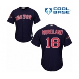 Men's Majestic Boston Red Sox #18 Mitch Moreland Replica Navy Blue Alternate Road Cool Base 2018 World Series Champions MLB Jersey