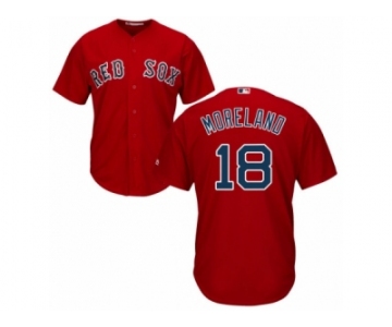 Men's Majestic Boston Red Sox #18 Mitch Moreland Replica Red Alternate Home Cool Base MLB Jersey