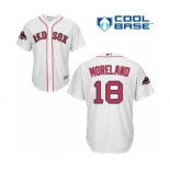 Men's Majestic Boston Red Sox #18 Mitch Moreland Replica White Home Cool Base 2018 World Series Champions MLB Jersey