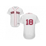 Men's Majestic Boston Red Sox #18 Mitch Moreland White Flexbase Authentic Collection MLB Jersey