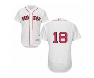 Men's Majestic Boston Red Sox #18 Mitch Moreland White Flexbase Authentic Collection MLB Jersey