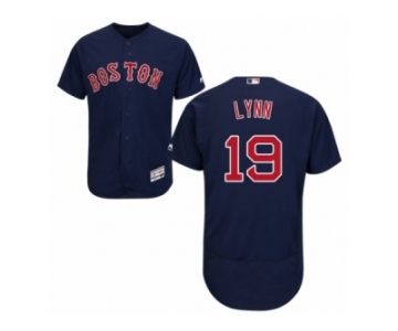 Men's Majestic Boston Red Sox #19 Fred Lynn Navy Blue Flexbase Authentic Collection MLB Jersey