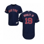 Men's Majestic Boston Red Sox #19 Jackie Bradley Jr Navy Blue Alternate Flex Base Authentic Collection 2018 World Series Champions MLB Jersey