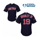 Men's Majestic Boston Red Sox #19 Jackie Bradley Jr Replica Navy Blue Alternate Road Cool Base 2018 World Series Champions MLB Jersey