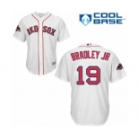 Men's Majestic Boston Red Sox #19 Jackie Bradley Jr Replica White Home Cool Base 2018 World Series Champions MLB Jersey