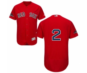 Men's Majestic Boston Red Sox #2 Xander Bogaerts Red Alternate Flex Base Authentic Collection 2018 World Series Champions MLB Jersey