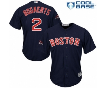 Men's Majestic Boston Red Sox #2 Xander Bogaerts Replica Navy Blue Alternate Road Cool Base 2018 World Series Champions MLB Jersey