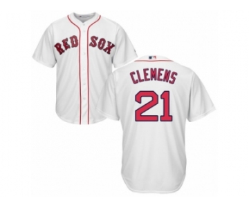 Men's Majestic Boston Red Sox #21 Roger Clemens Replica White Home Cool Base MLB Jersey