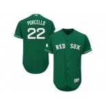 Men's Majestic Boston Red Sox #22 Rick Porcello Green Celtic Flexbase Authentic Collection MLB Jersey