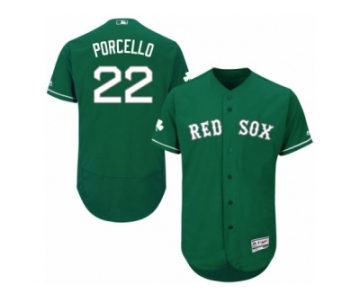 Men's Majestic Boston Red Sox #22 Rick Porcello Green Celtic Flexbase Authentic Collection MLB Jersey