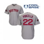 Men's Majestic Boston Red Sox #22 Rick Porcello Replica Grey Road Cool Base 2018 World Series Champions MLB Jersey