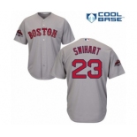 Men's Majestic Boston Red Sox #23 Blake Swihart Replica Grey Road Cool Base 2018 World Series Champions MLB Jersey