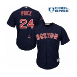 Men's Majestic Boston Red Sox #24 David Price Replica Navy Blue Alternate Road Cool Base 2018 World Series Champions MLB Jersey