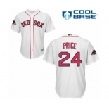 Men's Majestic Boston Red Sox #24 David Price Replica White Home Cool Base 2018 World Series Champions MLB Jersey