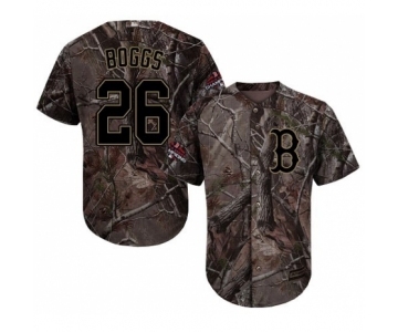 Men's Majestic Boston Red Sox #26 Wade Boggs Authentic Camo Realtree Collection Flex Base 2018 World Series Champions MLB Jersey