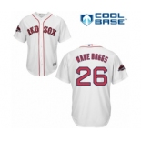 Men's Majestic Boston Red Sox #26 Wade Boggs Replica White Home Cool Base 2018 World Series Champions MLB Jersey