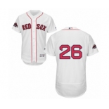 Men's Majestic Boston Red Sox #26 Wade Boggs White Home Flex Base Authentic Collection 2018 World Series Champions MLB Jersey