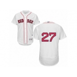 Men's Majestic Boston Red Sox #27 Carlton Fisk White Flexbase Authentic Collection MLB Jersey