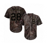 Men's Majestic Boston Red Sox #28 J. D. Martinez Authentic Camo Realtree Collection Flex Base 2018 World Series Champions MLB Jersey