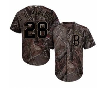 Men's Majestic Boston Red Sox #28 J. D. Martinez Authentic Camo Realtree Collection Flex Base 2018 World Series Champions MLB Jersey