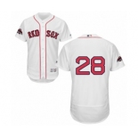 Men's Majestic Boston Red Sox #28 J. D. Martinez White Home Flex Base Authentic Collection 2018 World Series Champions MLB Jersey